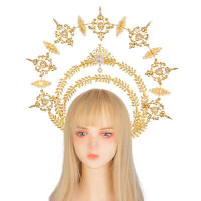 KC Корона-нимб Головной убор Королева Анна Головной убор Богиня Солнца Елизаветинский капюшон Корона Тюдоров Лолита Готическая Корона Готовое изделие