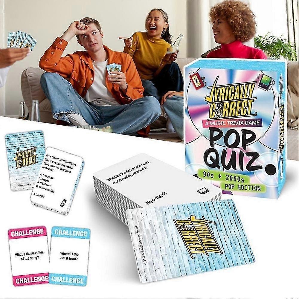 Trivia-card game music lovers gift idea. Test your music knowledge with lyrical challenges. Engaging building event