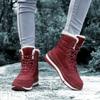 Зимние женские ботинки на платформе для снега с высоким верхом из бархата, теплые повседневные ботинки из хлопка, удобные нескользящие походные ботинки для активного отдыха