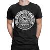 Novelty Illuminati Design Rounded Tshirts For Unisex Cotton Short Sleeve Eye of Providence Round Neck Summer Tops