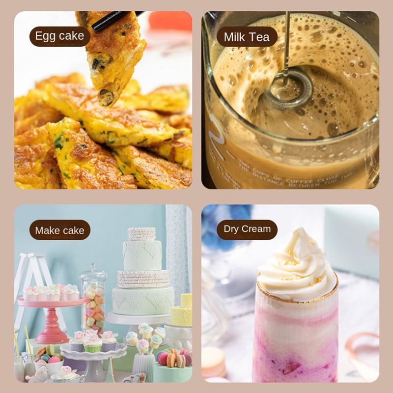 Электрический венчик 3-в-1, 3 регулируемых скорости, электрический бытовой венчик для яиц, ручной мини-пенопласт, миксер