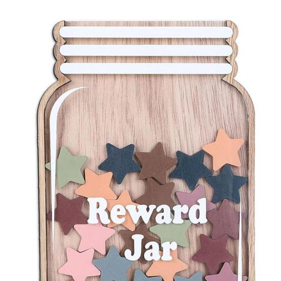 Деревянная банка для поощрения детей, диаграмма поощрения позитивного поведения с базовыми звездами и цветами