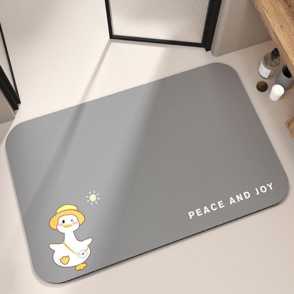 Cute Animal Design Doormat Diatom Mud Pad for Home Decor Water-filtering Mat Pad for Entrances of Toilets Bathrooms Kitchens