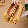 Fashion 2025 Spring Genuine Leather Ballet Flats Women Flower Slip On Comfort Light Loafer Shoes Woman Retro Moccasins Mom Driving Shoes