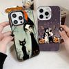 Черная кошка-ведьма Эстетика Ударопрочный чехол для телефона для iPhone 17 Air 16 16E 15 Pro Max 14 Plus 13 Mini 12 Задняя крышка Защита от падений Веселый