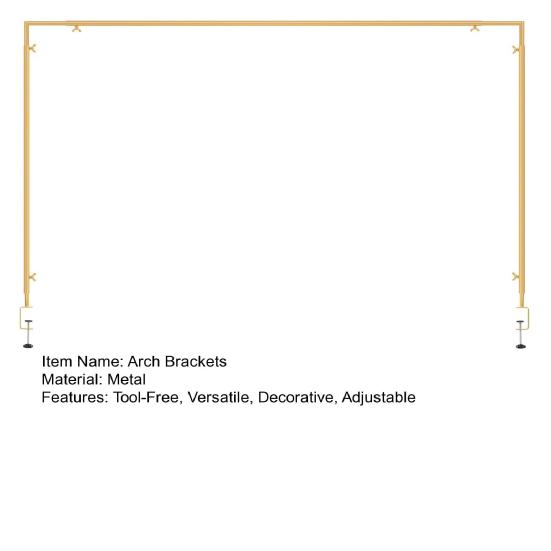 Metal Table Arch Hanging Rod Stand 16"-48'' Tall 31"-98" Length Adjustable Arch Brackets Heavy Duty Decoration Holder for Balloons Ribbons Photos