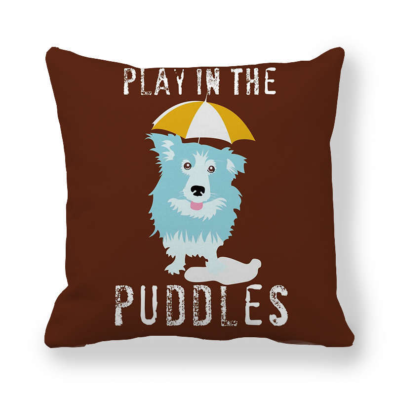 Cartoon Alphabet Dog Series Patterns Digital Printing Short Plush Pillow Covers For Car Sofa Office Cushion Cover Home Goods