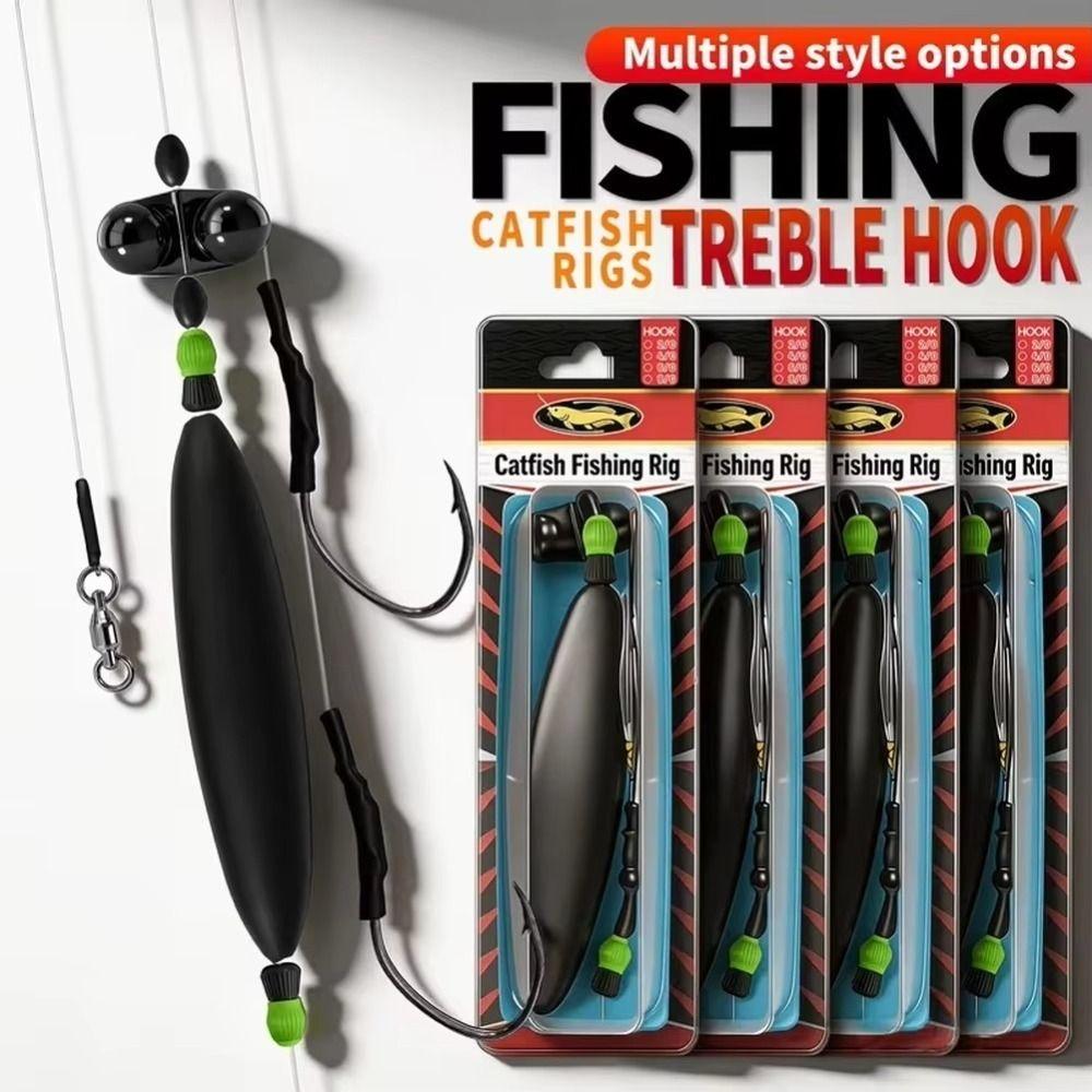 Pre-Tied Double Hook Rig Double Hook Fishing Float Rig Effective Catfish Float Rig Carp Fishing