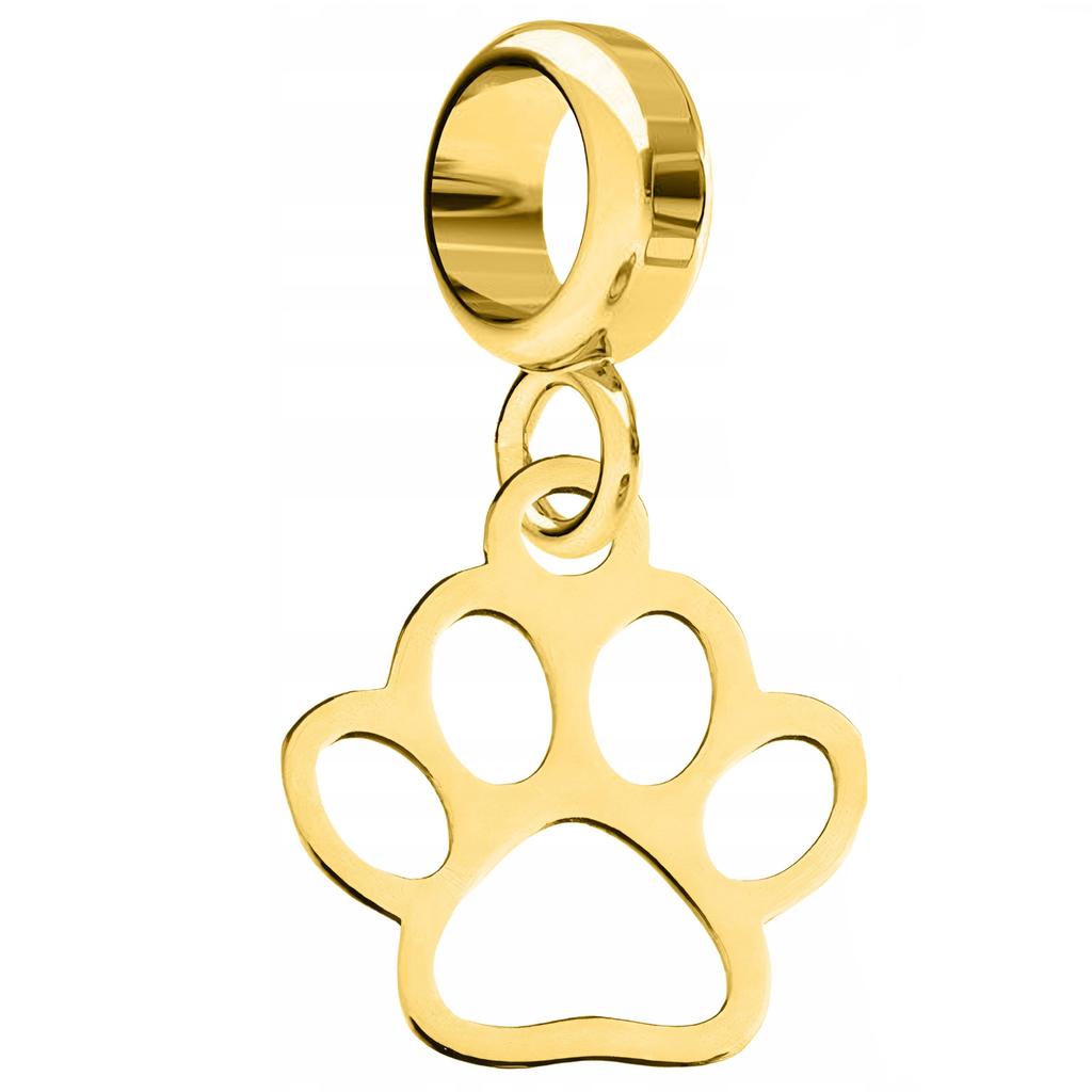 Gold Pendant Hanging Dog Cat Paw Print Friend Animal Silver 925