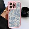Чехол Full Screen с иллюстрациями чернилами Blue, стиль Light Luxury, для Samsung Galaxy S24 23 22 21 Ultra Plus FE A 55 54 35 25 15 14 5G
