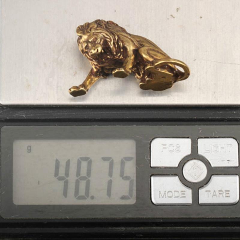 Античная бронза, величественный Король Лев, миниатюрные фигурки, настольные украшения, винтажная латунная мини-статуя животного, домашний декор, украшения, ремесло