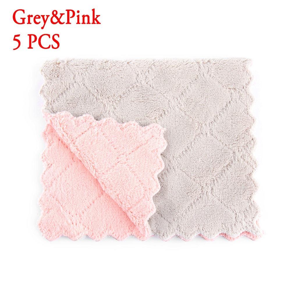 Tableware Household Microfiber Kitchen Scouring Pad Non-stick Oil Rags Clean Cloths Cleaning Towel