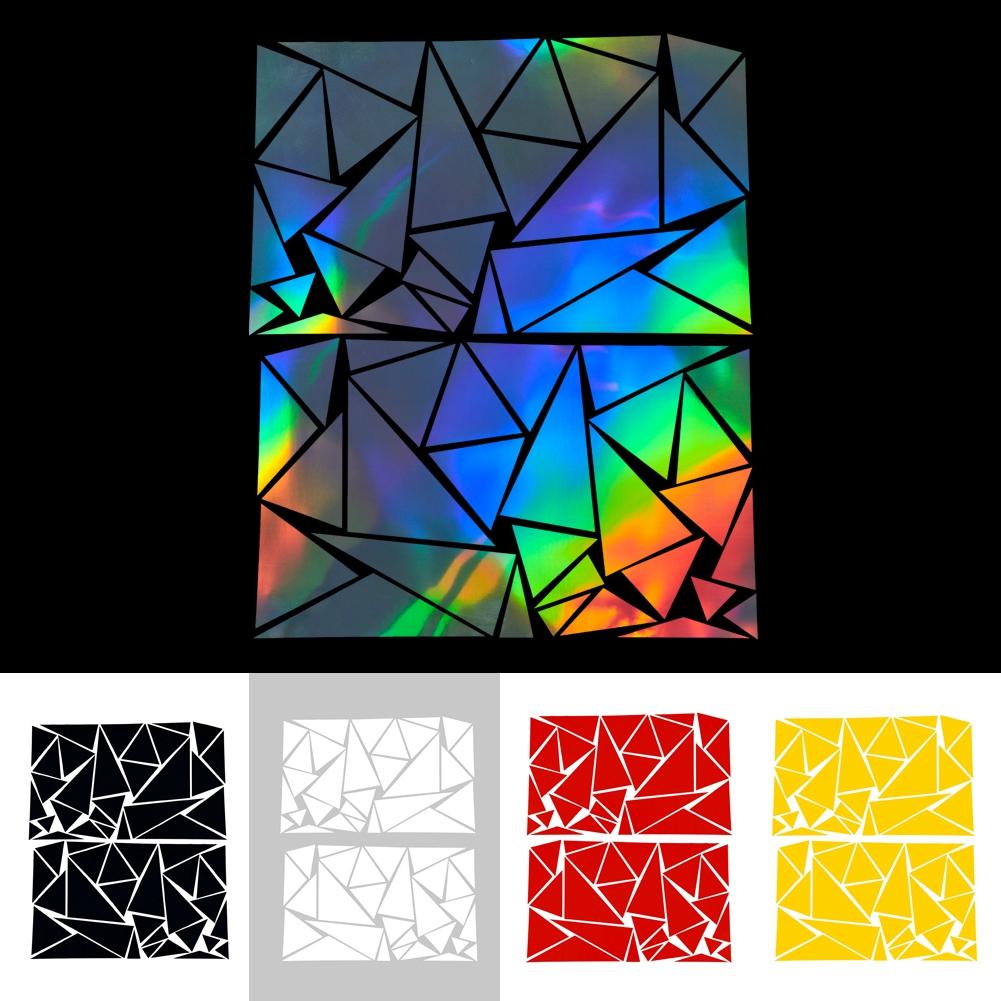 Наклейка с изображением треугольников хамелеона, боковые графические наклейки на кузов автомобиля, автомобильные наклейки на капот, крышка двери, виниловые наклейки из ПВХ для внешнего оформления 2 шт.