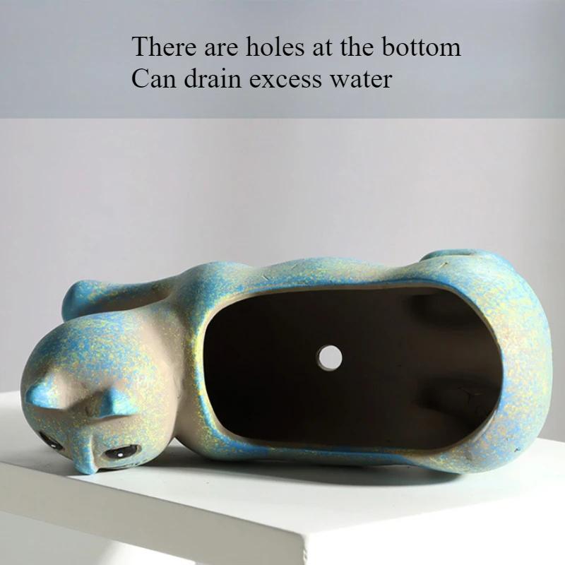 Керамический цветочный горшок с изображением мультяшного кота, креативные горшки для растений из суккулентов, настольные украшения для сада, комнатные растения, ваза для украшения дома