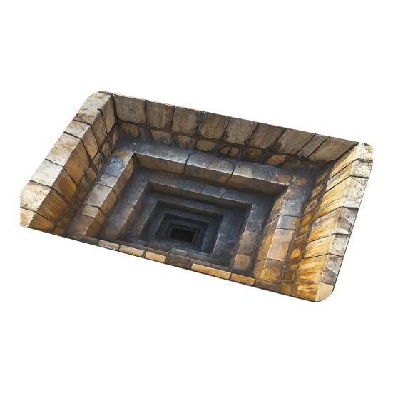 3D Ковер с оптической иллюзией, Реалистичный рисунок ямы, Напольный коврик, Впитывающий, Нескользящая основа, Коврик для двери