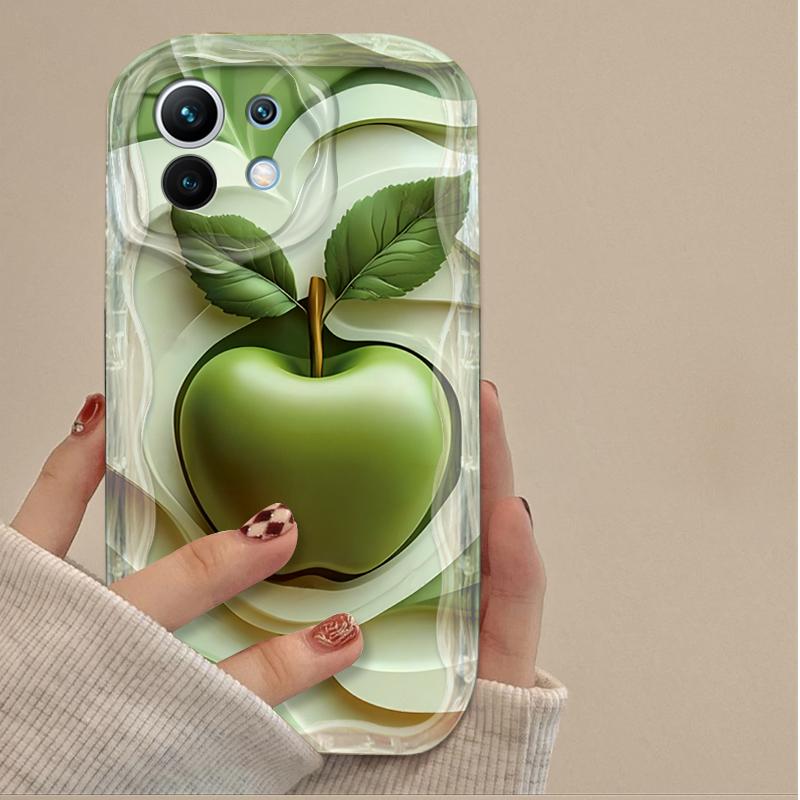 Чехол для телефона Зеленое яблоко Для Oppo Reno15 Reno14 Reno13 Reno12 Reno11 Reno8 Reno7 Reno5 Reno4 Z F T F29 Pro 5G Задняя крышка