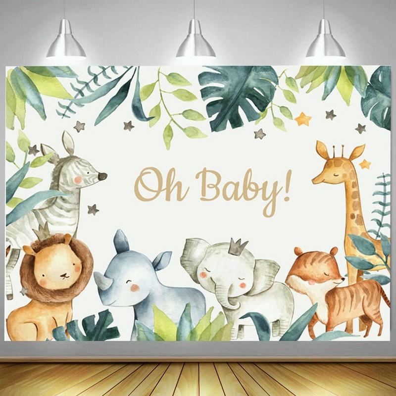 Фон для фотосъемки с изображением животных на день рождения, детский душ, вечерние фото-деко