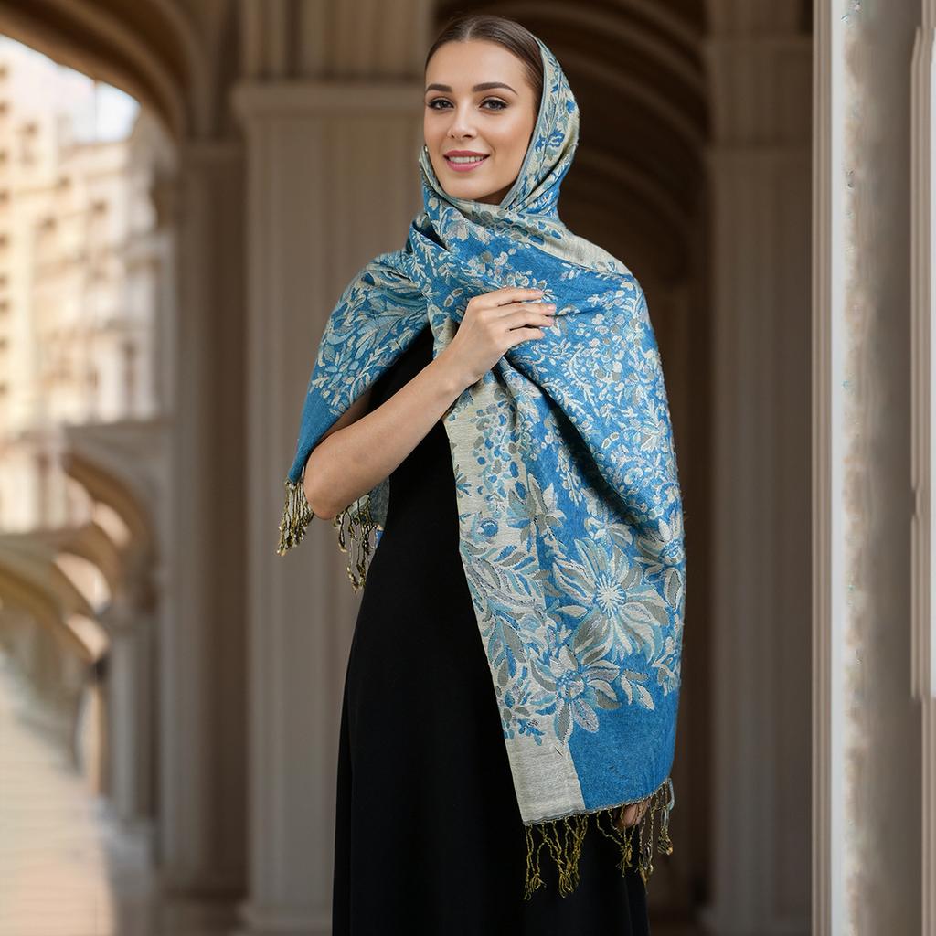 New Sunflower Tassel Long Scarf Fashionable Printed Ethnic Style Embroidered Scarf Versatile Shawl Headscarf