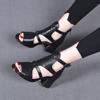 High Heeled Sandals Female  New Summer Fish Mouth Shoes Chunky Heel Roman Back Zipper Sandals Solid Casual Sandales Femmes