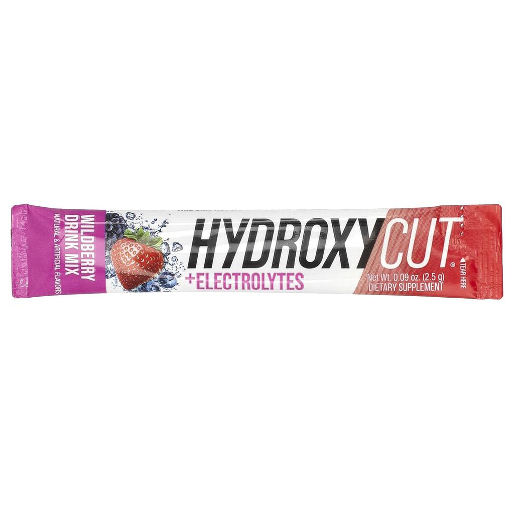 Hydroxycut Weight Loss + Electrolyte Drink Mix, Wildberry, 21 Packs, 0.09 Oz (2.5 G) Each