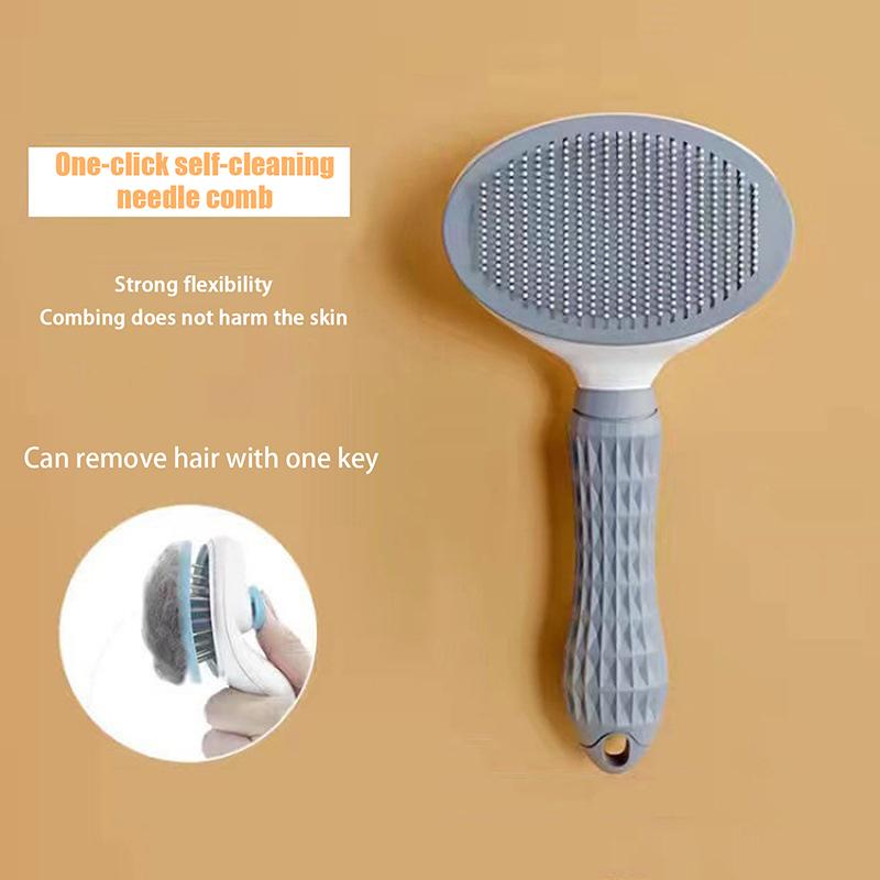 Нескользящая щетка для ухода за собаками и кошками, оборудование для ухода за собаками, расческа для удаления шерсти домашних животных, самоочищающаяся щетка-пуходерка, массажная расческа для предотвращения линьки