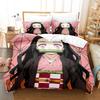 Anime Demon Slayer Bedding Sets Hot Kamado Nezuko  Duvet Cover Set for Teens Girls Cartoon Twin Single Full Bed Linen For Gift