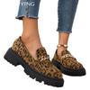 Женские туфли-лоферы на платформе с леопардовым принтом, замшевые туфли на толстом среднем каблуке, дизайнерская обувь в стиле ретро 2025 года, зимняя мода, новинка, женские туфли