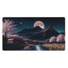 MTG Playmat, Cherry Blossoms and Moonlit Night, TCG Game Mat for Card Games, Board Games, and Trading Card Games, Desk Mat Pad, Hand-Drawn Art, Stitch