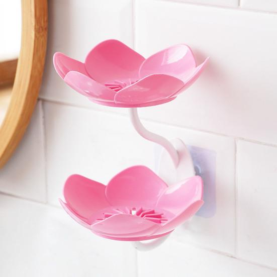 2/4 шт. Мыльница Двухъярусный дизайн Присоска Держатель для мыла Установка без сверления Ванная комната