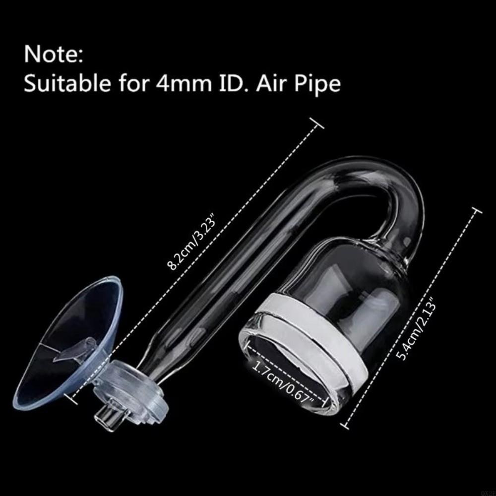 Transparent Glass CO2 Diffuser Refinement Suction Cup Glass Tube Aquarium Plant Supply