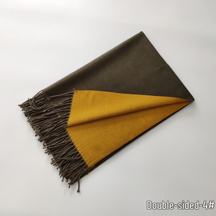 Осень/Зима 2024 Двусторонний красный шарф из имитации кашемира - Однотонный, Теплая шаль для женщин, Европейский и американский стиль.