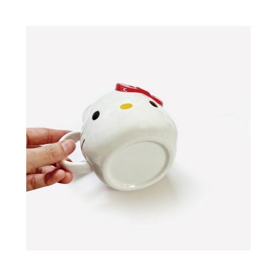 Sanrio Face Mug 390ml CHMGD4, White Hello Kitty, 1 Piece, a Popular Character In Korea