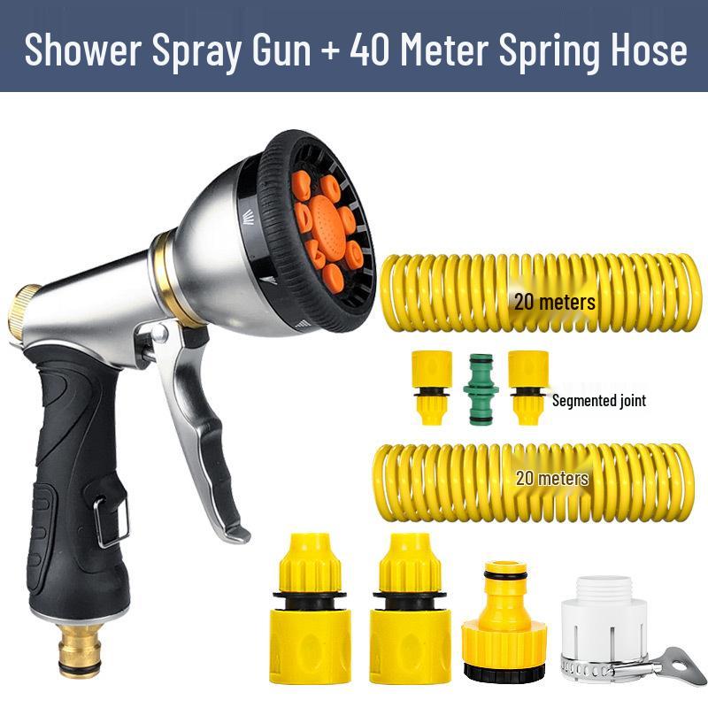 High-Pressure Car Wash Water Gun with Soft Hose and Spray Nozzle