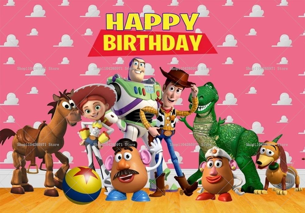 Buzz Lightyear Blue Backdrop Adventure Boy Birthday Party Decor Baby Shower Supplies Photo Backdrop Party Wall Banner