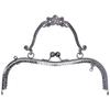 Metal Purse Frame Kiss Clasp Lock Retro Embossed Handle Hardware Accessories 20.5cmGun Gray