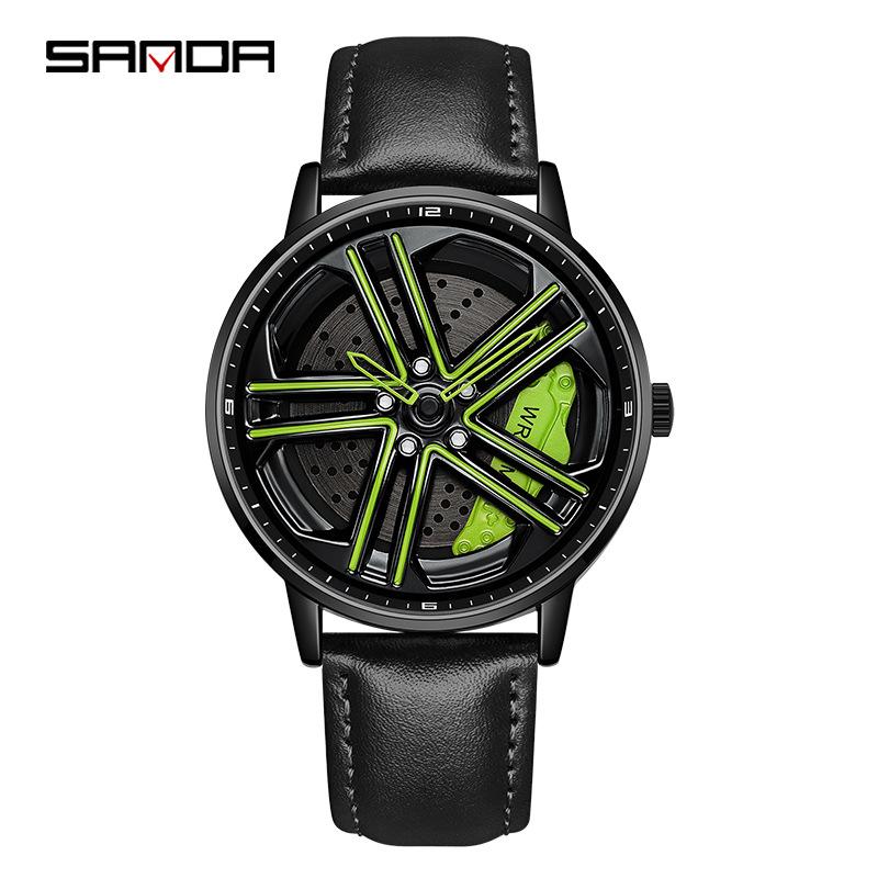 SANDA New Wheel Series Rotating Watch Men's Quartz Watch Fashion Hollow Creative Personality Cool Men's and Women's Watch