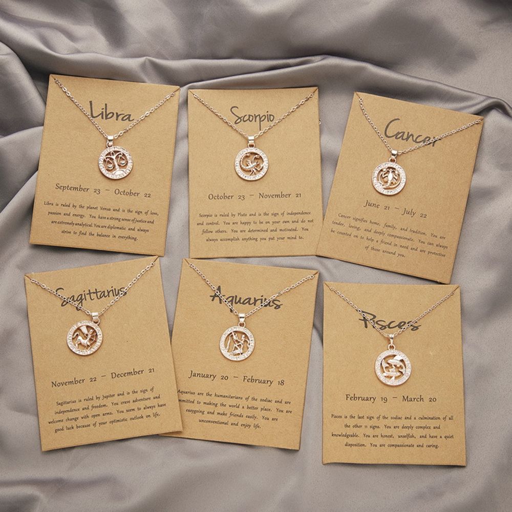 Out Aquarius Leo Scorpio Guardian Star Choker Animal Zodiac Sign 12 Constellation Pendant Necklace