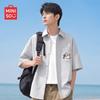 MINISO Мужская летняя рубашка с коротким рукавом из поплина