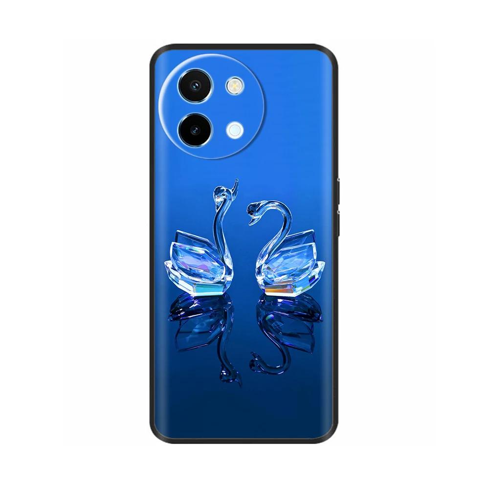 Чехол для телефона Vivo Y38 5G Милый Модный Чехол с Сердечками и Цветами Для Vivo Y18 Мягкий Силиконовый Бампер Чехол Для Vivo Y18E Чехлы Оболочки
