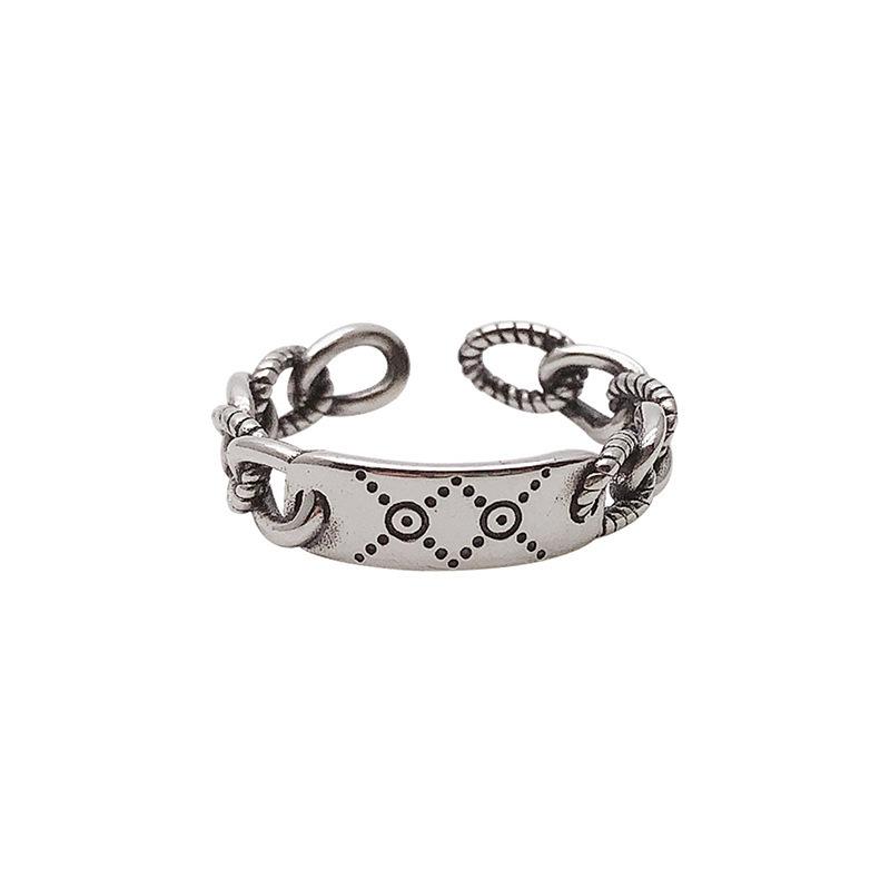 Трендовое состаренное ретро кольцо с полыми буквами и геометрическими элементами для модных женщин