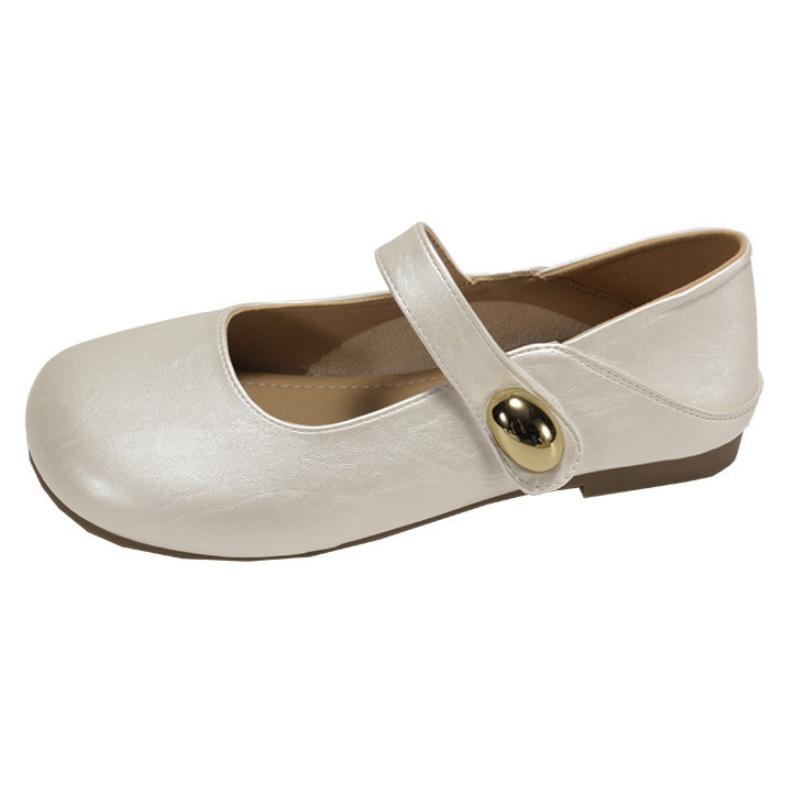 Модные женские мягкие кожаные туфли Мэри Джейн на плоской подошве Весна Осень Новый стиль Французский Винтажный Сказочный Повседневные Элегантные Туфли для Коммутирования