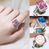Classic Fashion For Ladies Colored Zircon Engagement Ring Copper Bridal Wedding Party Birthday Jewelry Gift