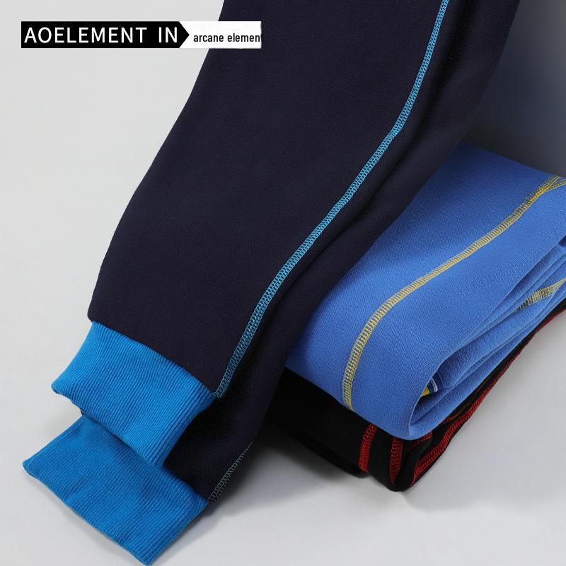 Мужские леггинсы из хлопчатобумажной шерсти с толстой флисовой подкладкой для зимы и осени