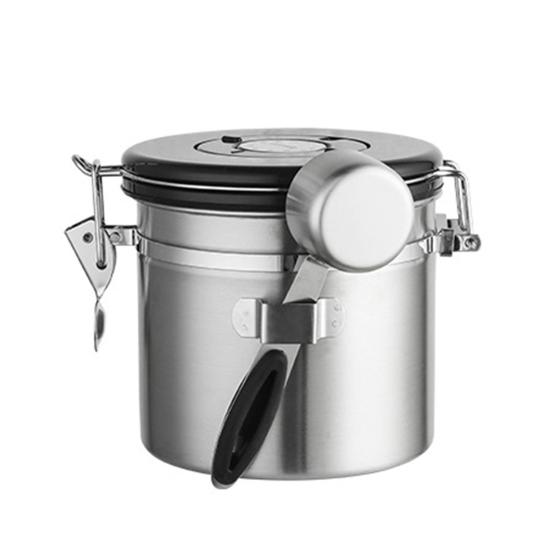 1 комплект, герметичная банка из нержавеющей стали, 1200/1500/1800 мл, односторонний клапан CO2, практичная герметичная банка для кофе, чайные листья с крышкой