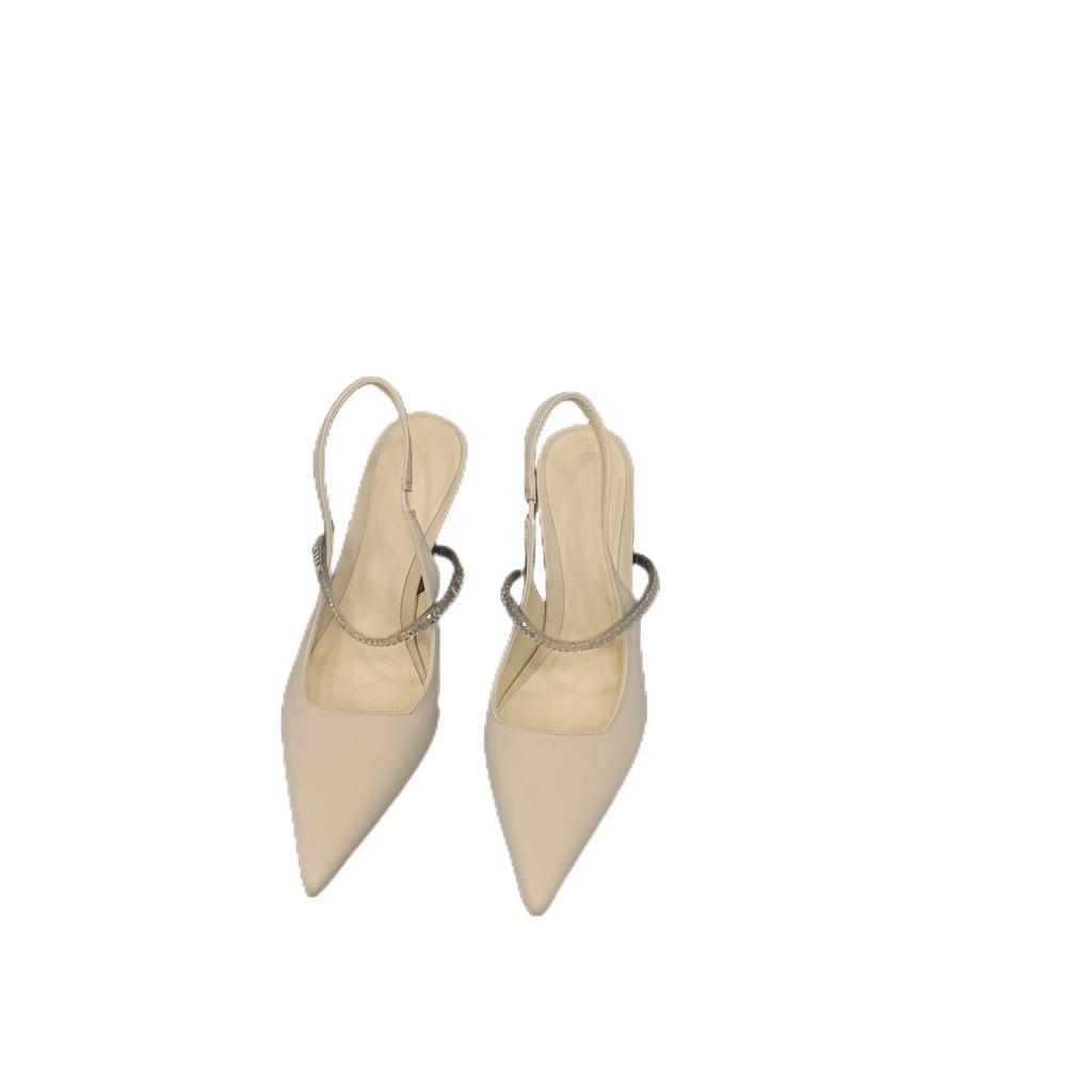 Temperament Celebrity Bag Head Sandals Fairy Shoes 2025 New Spring and Summer Pointed Single Shoes Black High Heels