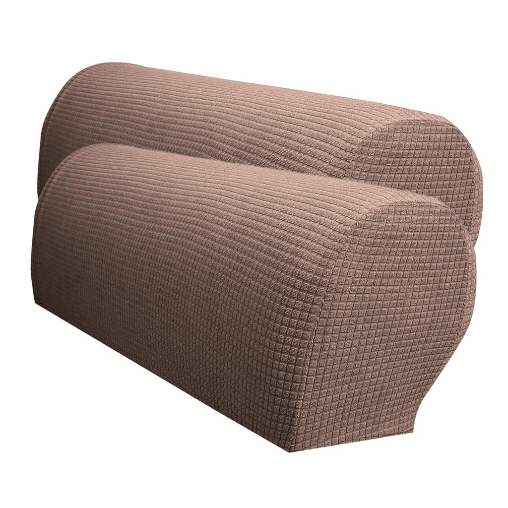 Coffee-colored elastic waterproof armrest cover 2PCS
