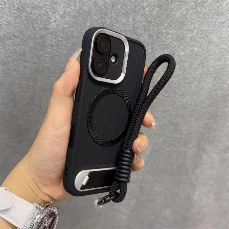 Магнитный Невидимый Чехол-Подставка для Apple 16pro Защитный Чехол для IPhone15max Чехол 14 Мягкий Шнурок