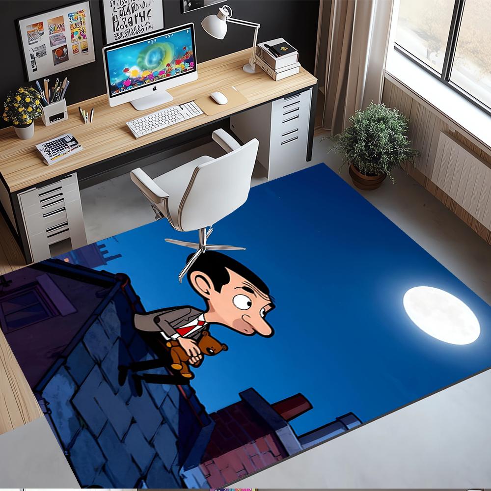 Mr Bean Printed Carpet Rug for Office Chair Living Room Bedroom Kitchen Room Decor Gifts