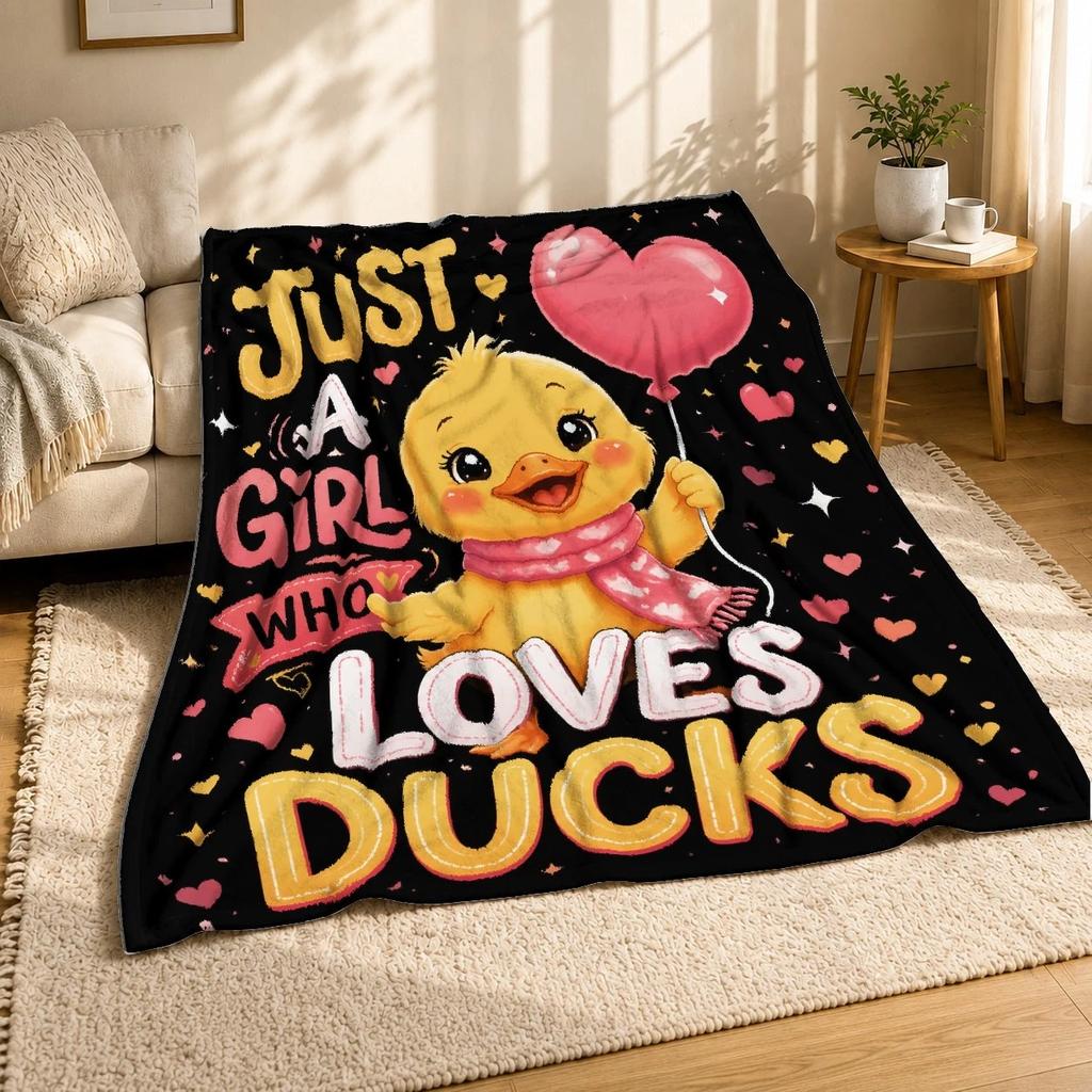 Just A Girl Who Loves Ducks Coral Fleece Blanket Cute Duck Quote Decor