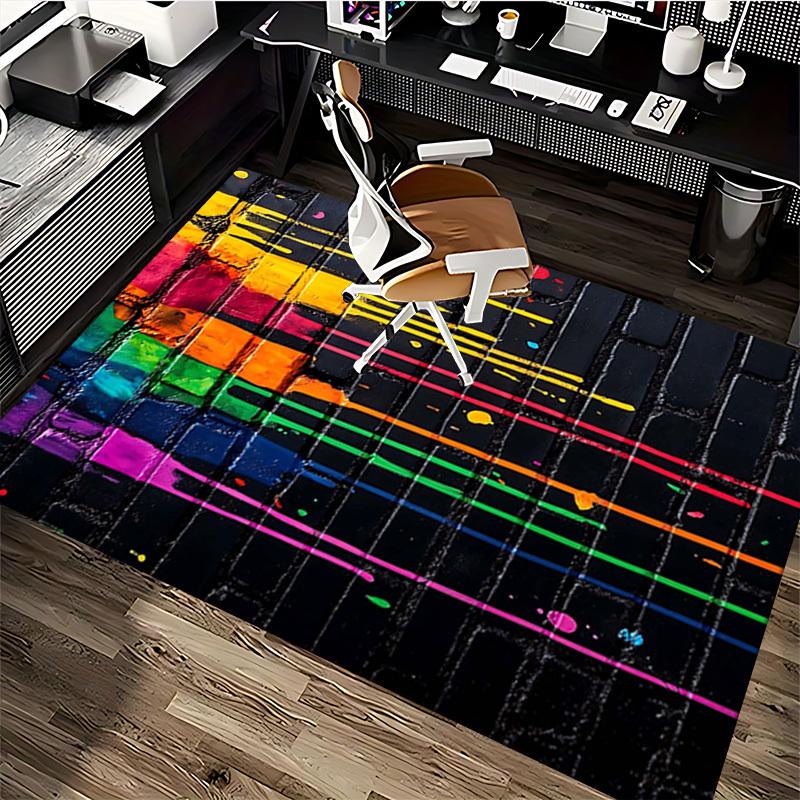 1pc Colorful Paint Drips Chair Mat - Festival Gift, Non-Slip Carpet for Office Chairs, Suitable for Home Decor, Living Room, Bedroom, Game Room.P045